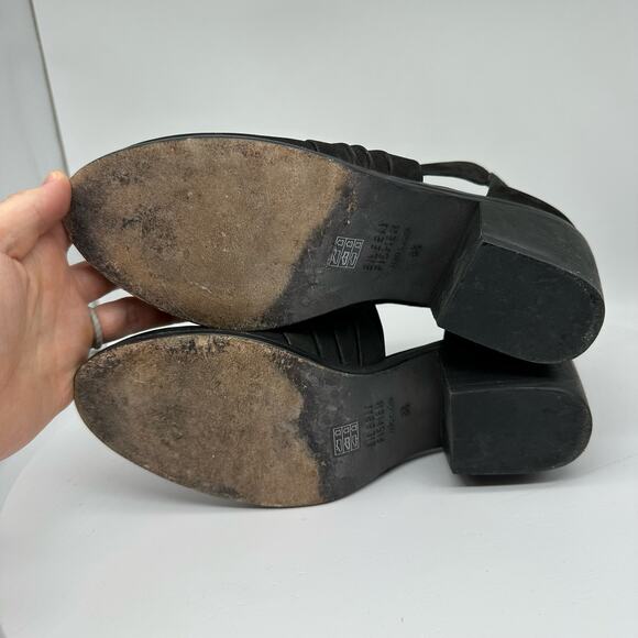 Eileen Fisher Vero Cuoio Alas Black Suede Cut Out Ankle Booties Womens Size 8.5 - Picture 13 of 14